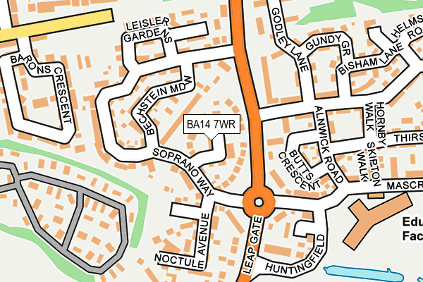 BA14 7WR map - OS OpenMap – Local (Ordnance Survey)