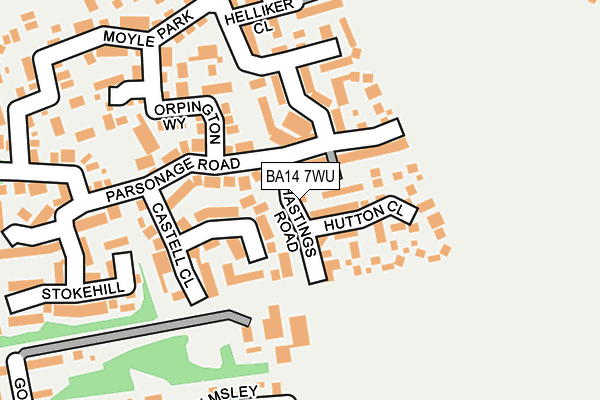 BA14 7WU map - OS OpenMap – Local (Ordnance Survey)