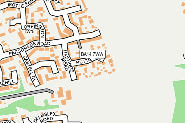 BA14 7WW map - OS OpenMap – Local (Ordnance Survey)