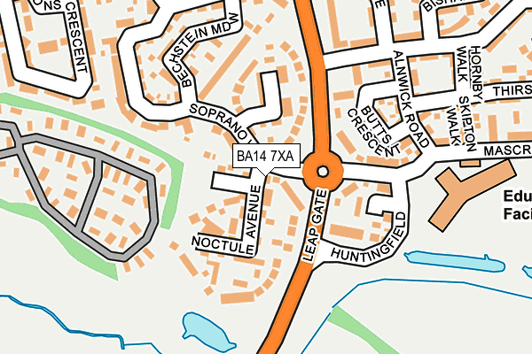 BA14 7XA map - OS OpenMap – Local (Ordnance Survey)