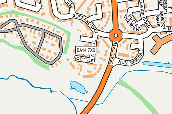 BA14 7XB map - OS OpenMap – Local (Ordnance Survey)