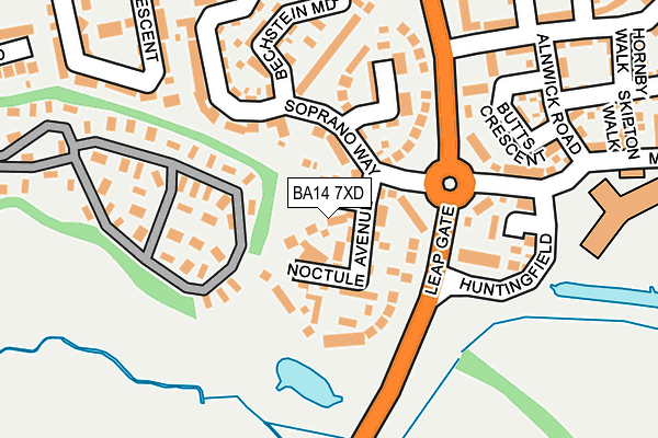 BA14 7XD map - OS OpenMap – Local (Ordnance Survey)