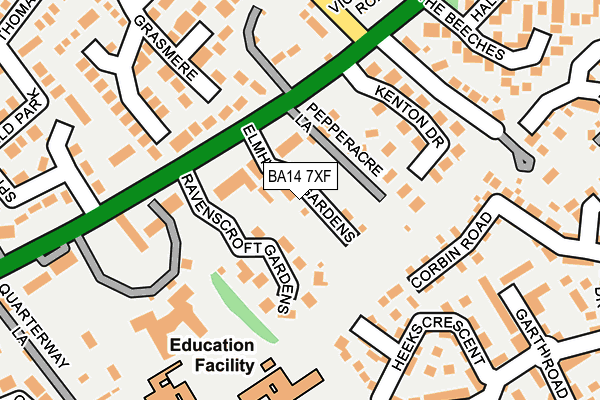 BA14 7XF map - OS OpenMap – Local (Ordnance Survey)