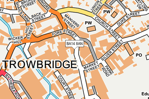 BA14 8AN map - OS OpenMap – Local (Ordnance Survey)