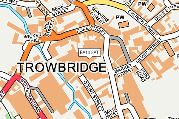 BA14 8AT map - OS OpenMap – Local (Ordnance Survey)