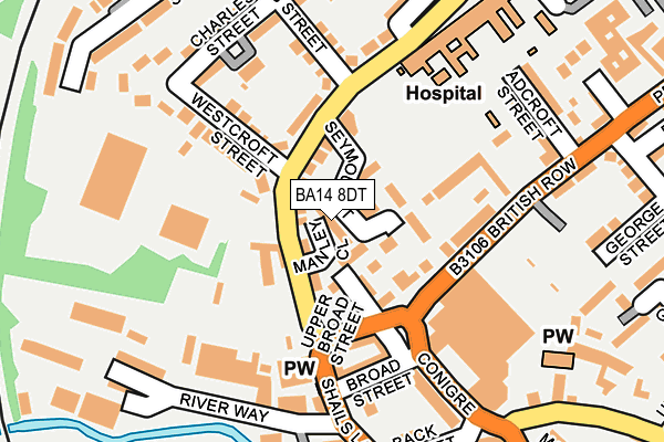 BA14 8DT map - OS OpenMap – Local (Ordnance Survey)