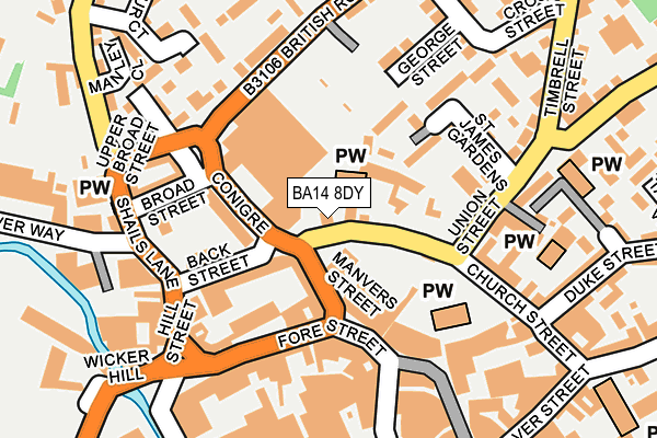 BA14 8DY map - OS OpenMap – Local (Ordnance Survey)