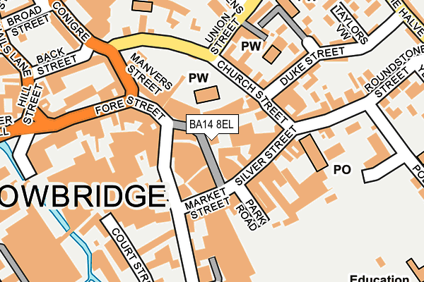 BA14 8EL map - OS OpenMap – Local (Ordnance Survey)