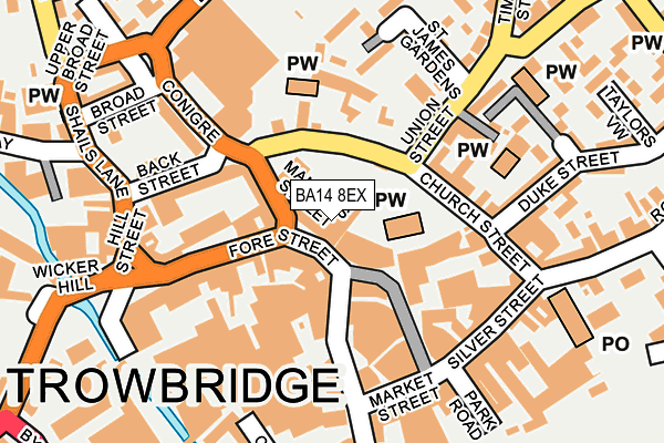 BA14 8EX map - OS OpenMap – Local (Ordnance Survey)