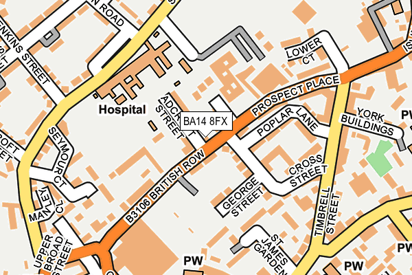 BA14 8FX map - OS OpenMap – Local (Ordnance Survey)