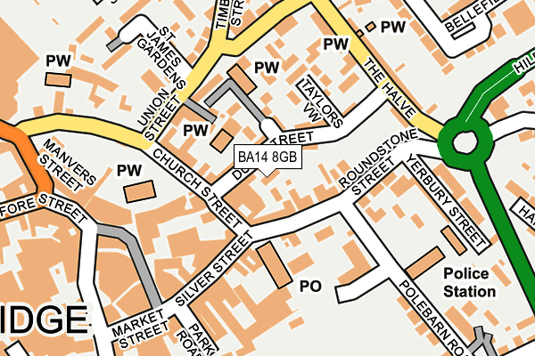 BA14 8GB map - OS OpenMap – Local (Ordnance Survey)