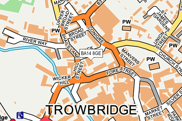 BA14 8GE map - OS OpenMap – Local (Ordnance Survey)