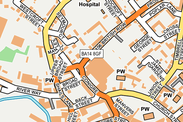 BA14 8GF map - OS OpenMap – Local (Ordnance Survey)