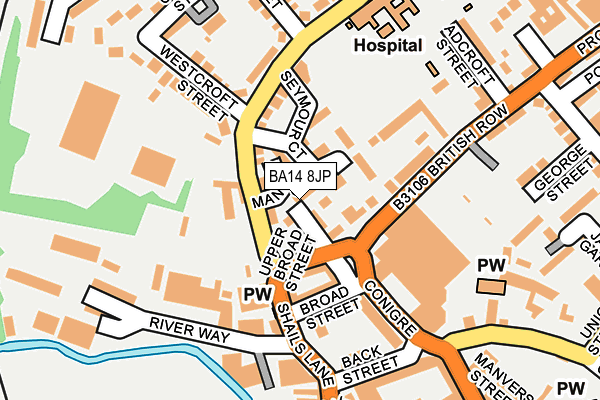 BA14 8JP map - OS OpenMap – Local (Ordnance Survey)