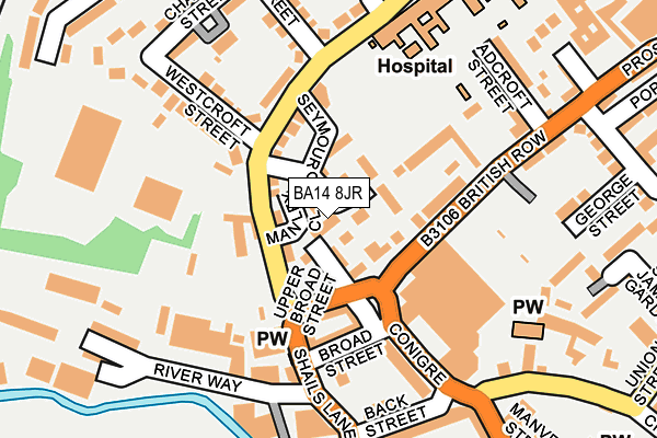 BA14 8JR map - OS OpenMap – Local (Ordnance Survey)