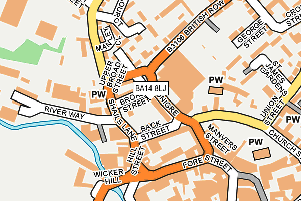 BA14 8LJ map - OS OpenMap – Local (Ordnance Survey)