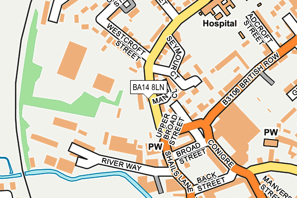 BA14 8LN map - OS OpenMap – Local (Ordnance Survey)