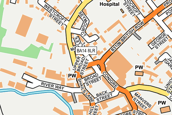 BA14 8LR map - OS OpenMap – Local (Ordnance Survey)