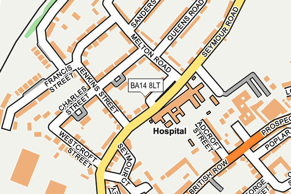 BA14 8LT map - OS OpenMap – Local (Ordnance Survey)