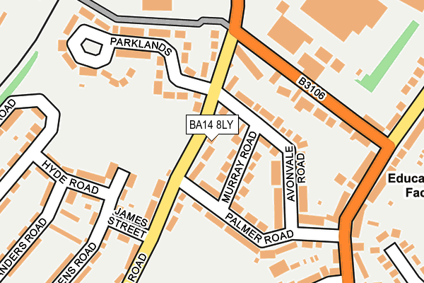 BA14 8LY map - OS OpenMap – Local (Ordnance Survey)