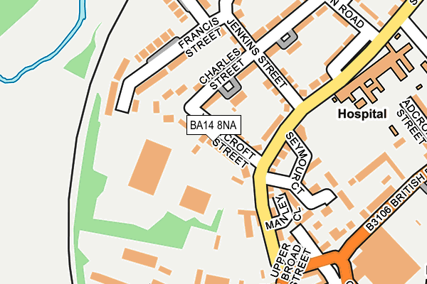 BA14 8NA map - OS OpenMap – Local (Ordnance Survey)