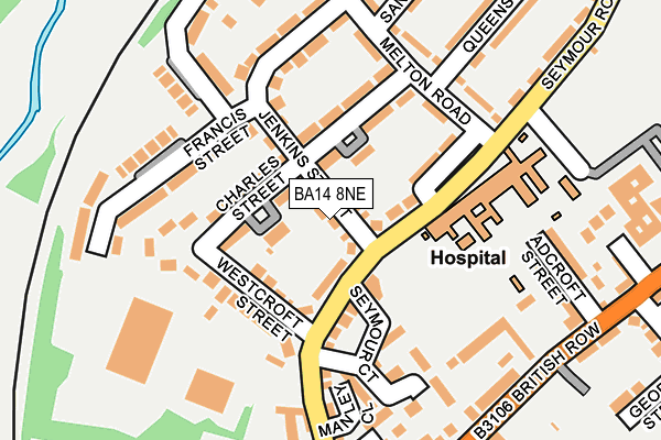 BA14 8NE map - OS OpenMap – Local (Ordnance Survey)