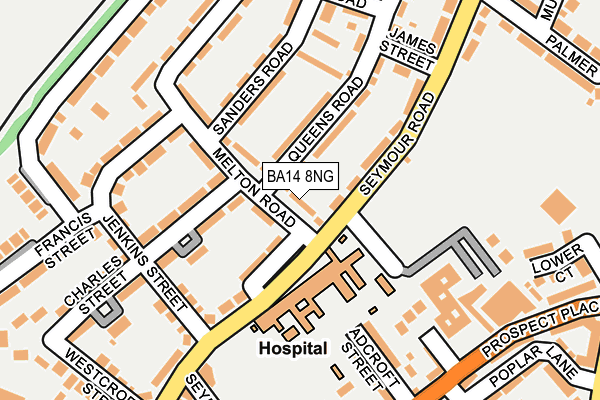 BA14 8NG map - OS OpenMap – Local (Ordnance Survey)