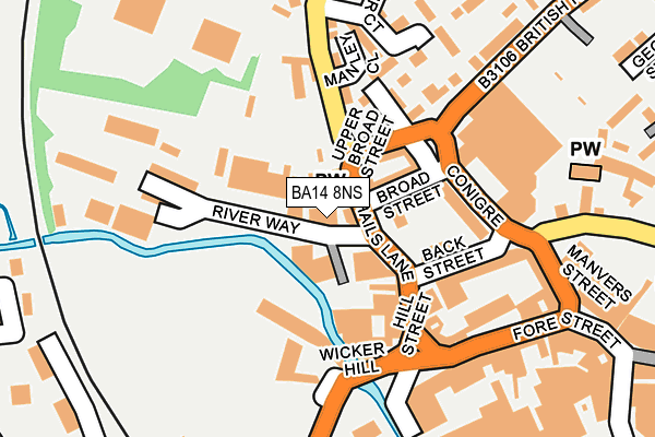 BA14 8NS map - OS OpenMap – Local (Ordnance Survey)