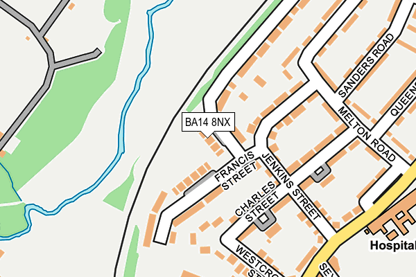 BA14 8NX map - OS OpenMap – Local (Ordnance Survey)