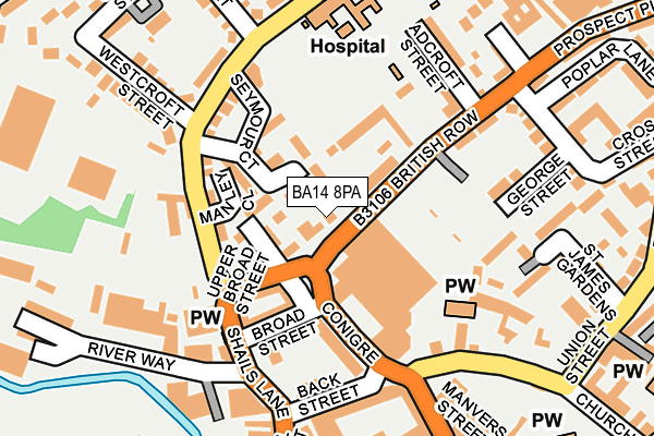 BA14 8PA map - OS OpenMap – Local (Ordnance Survey)