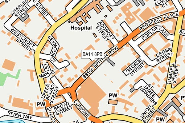 BA14 8PB map - OS OpenMap – Local (Ordnance Survey)