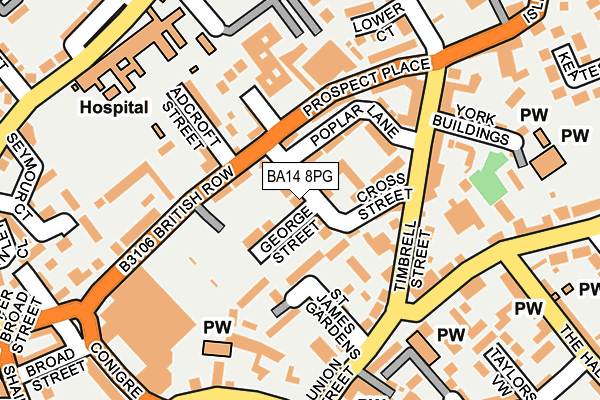 BA14 8PG map - OS OpenMap – Local (Ordnance Survey)