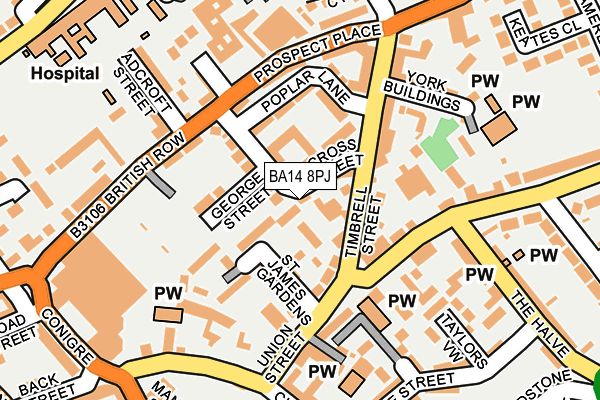 BA14 8PJ map - OS OpenMap – Local (Ordnance Survey)