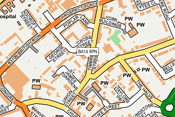 BA14 8PN map - OS OpenMap – Local (Ordnance Survey)