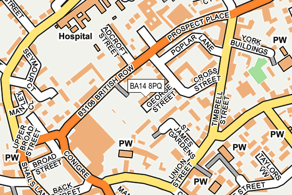 BA14 8PQ map - OS OpenMap – Local (Ordnance Survey)