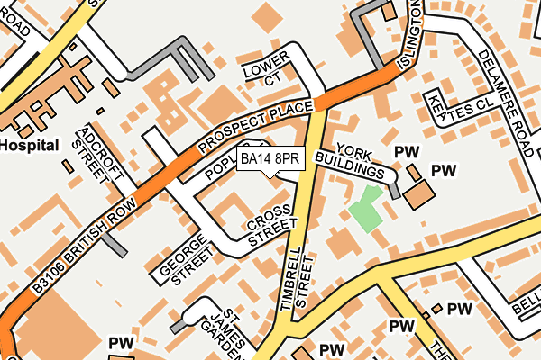 BA14 8PR map - OS OpenMap – Local (Ordnance Survey)