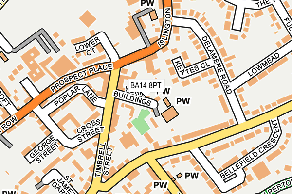 BA14 8PT map - OS OpenMap – Local (Ordnance Survey)