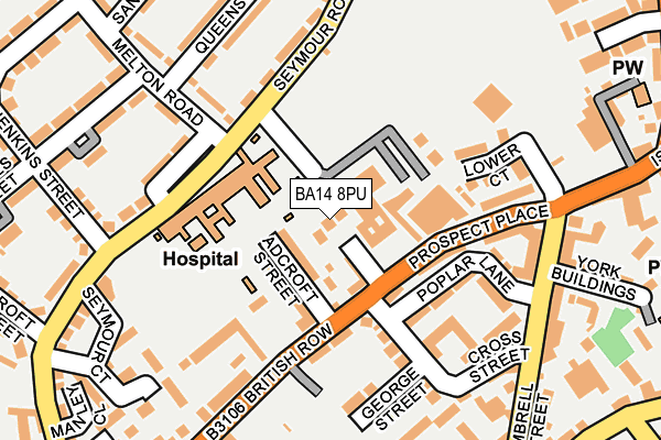 BA14 8PU map - OS OpenMap – Local (Ordnance Survey)