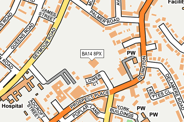 BA14 8PX map - OS OpenMap – Local (Ordnance Survey)