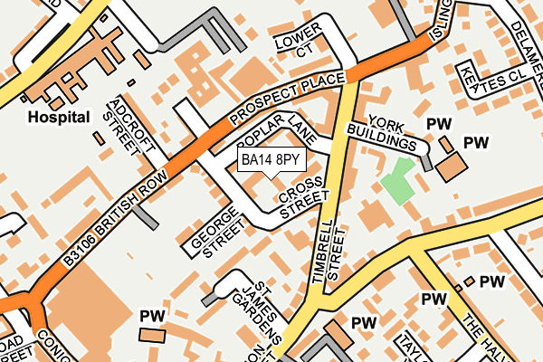 BA14 8PY map - OS OpenMap – Local (Ordnance Survey)