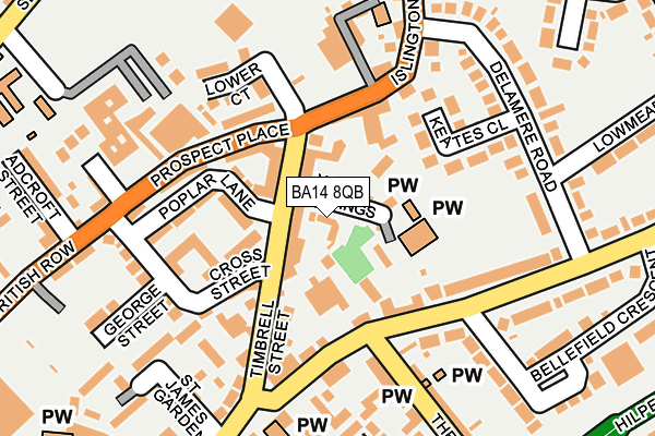 BA14 8QB map - OS OpenMap – Local (Ordnance Survey)