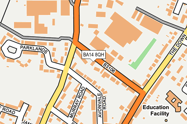 BA14 8QH map - OS OpenMap – Local (Ordnance Survey)