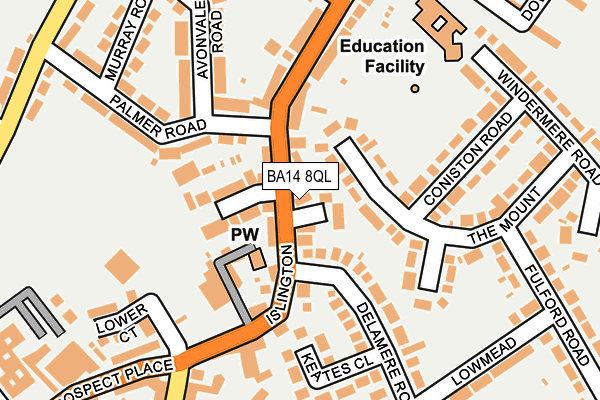 BA14 8QL map - OS OpenMap – Local (Ordnance Survey)