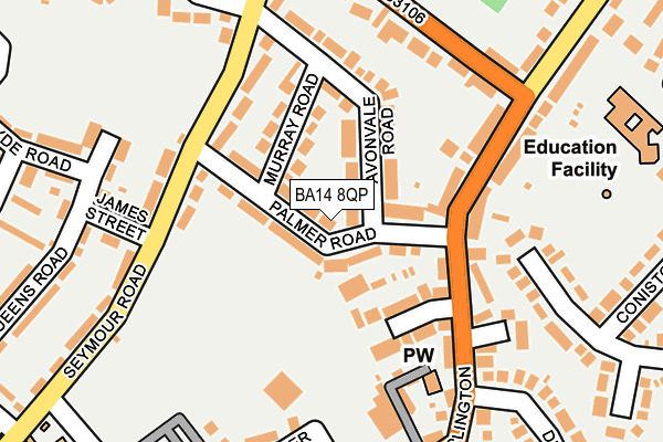 BA14 8QP map - OS OpenMap – Local (Ordnance Survey)