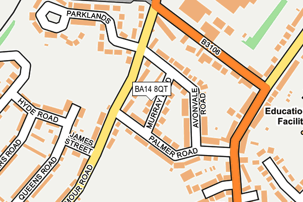 BA14 8QT map - OS OpenMap – Local (Ordnance Survey)