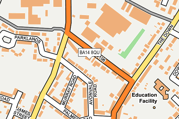 BA14 8QU map - OS OpenMap – Local (Ordnance Survey)