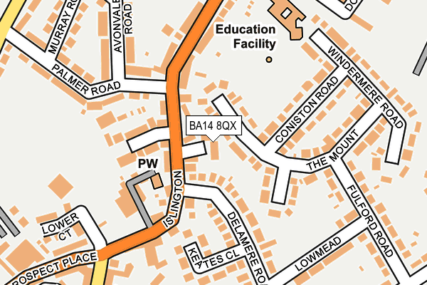 BA14 8QX map - OS OpenMap – Local (Ordnance Survey)