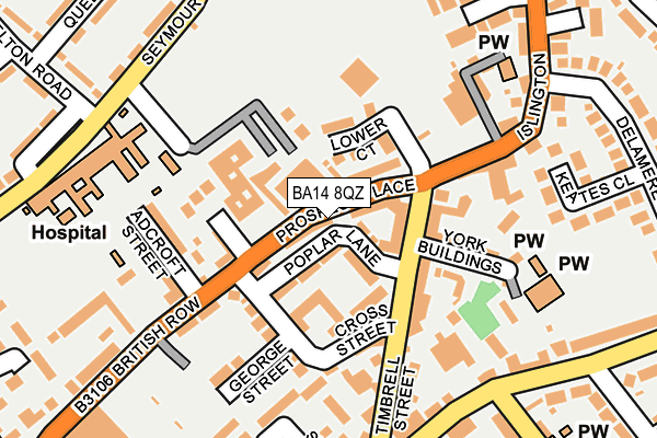BA14 8QZ map - OS OpenMap – Local (Ordnance Survey)