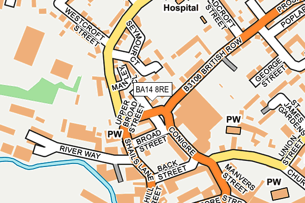 BA14 8RE map - OS OpenMap – Local (Ordnance Survey)