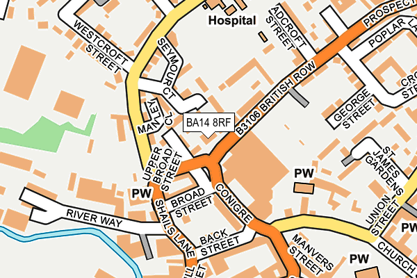 BA14 8RF map - OS OpenMap – Local (Ordnance Survey)